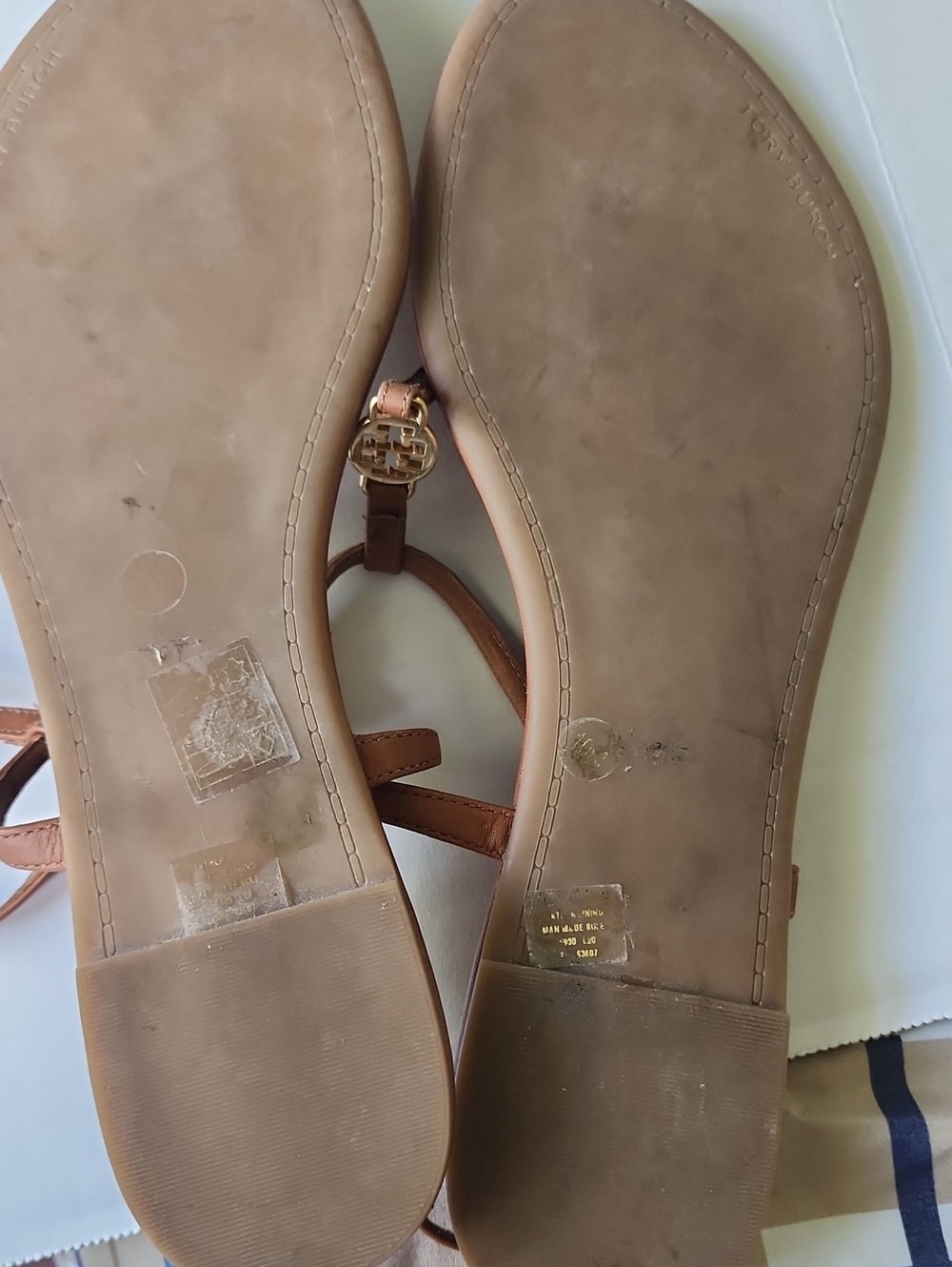 Tory Burch Ambra Emmy T-Strap Flat Sandals, Size 10 - Picture 8 of 9